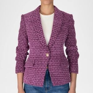 Derek Lam 10 Crosby “Ralph” Bouclé Knit Jacket NWOT Size 8 Lilac, Wild Berry
